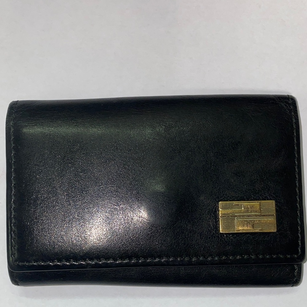 Gucci Black Leather Key & Card Holder with Gold Accent